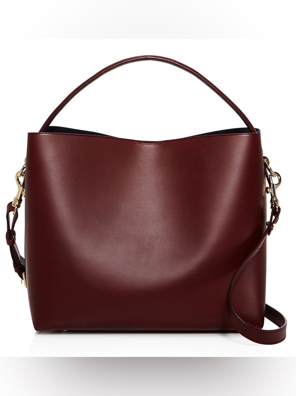CELINE LEFEBURE ALICE LEATHER HANDBAG W/INTERIOR SUEDE BAG BURGUNDY